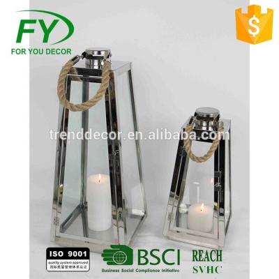 China Metal Lantern 3 Set Home Decoration, High Admiration Stainless Steel Decorative Glass Lantern, Glass Lantern for sale