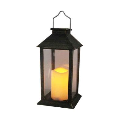 China Home Decoration Antique Finished Black Plastic Solar Lantern for sale