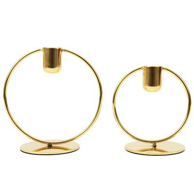 China Home Decoration Round Home Decoration Wedding Gold Candlestick Multicolor Candlestick Stand for sale