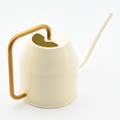 China White Metal Eco-friendly Milky Gold Watering Can With Shower Tool For Modern Home Gardening for sale