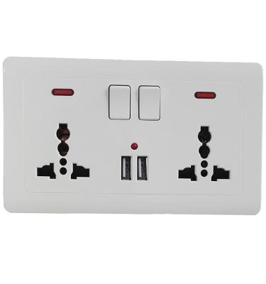 China Imported British standard PC hardware socket type 146 multi-function British standard dual with dual USB household wall charging electrical switch s for sale