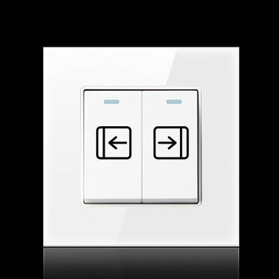 China 16A 2 gang autogate indoor switch, push button, turn on/off, glass panel, 86*86mm BJ-SW-3001 for sale