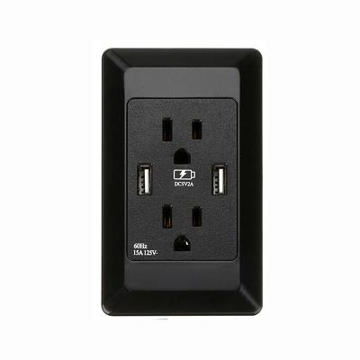 China Residential / General Purpose American Standard USB Wall Socket , Three-hole US Plug Port Power Adapter Outlet for sale