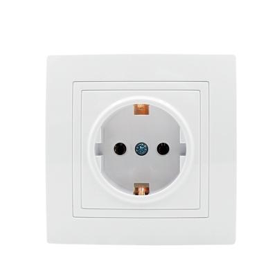 China German European CE certification white panel socket 16A 220V wall socket European standard electrical and electrical. elect. residential/multipurpose for sale