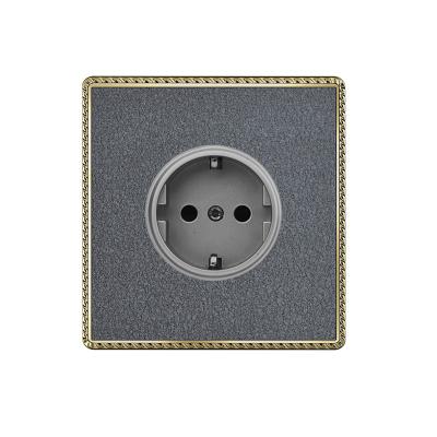 China Residential/Multipurpose Type 86 EU Standard 3 Pin Power Wall Socket With 16A Switch Panel Sockets And Switches Acrylic Metal Brushed Frame for sale