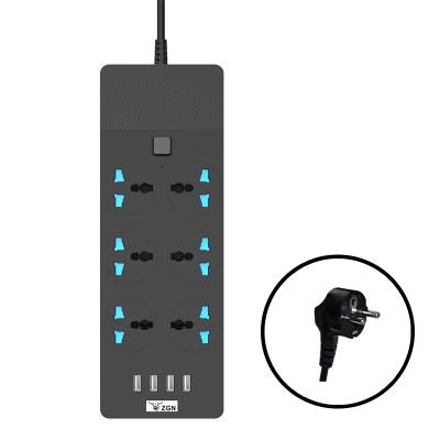 China Home portable USB extension lead power strip, 6 multi USB chargers, 3 hole way socke BJ-STRIP-1 for sale