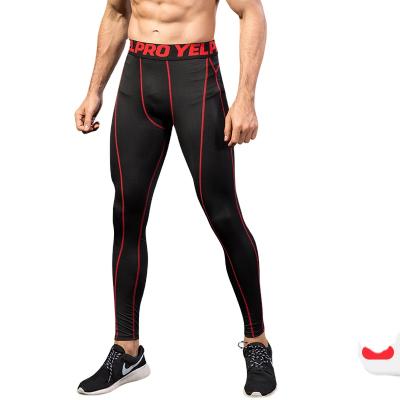 China Men Sports Breathable Fitness Long Pants PRO Elastic Running Sweat Quick Dry Tight Trousers for sale