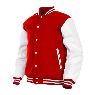 China Men's Breathable Genuine Leather And Wool Blend Sleeve Letterman Boys College Varsity Jackets for sale