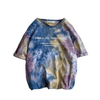 China Breathable Wholesale Printing Oversized Top Acid Wash Tie Dye Custom Mens Tie Dye T-Shirts for sale