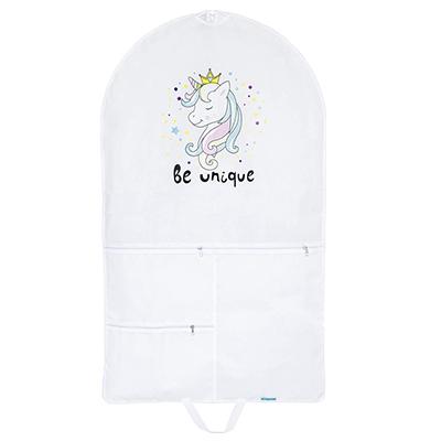 China Fashionable cute dance bags 3 large front pockets large back dance garment bag for costumes girls unicorn dance bag for sale