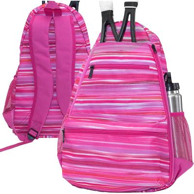 China Sports bag best tennis bags for ladies holds 2 rackets and tennis shoes pink tennis backpacks for sale