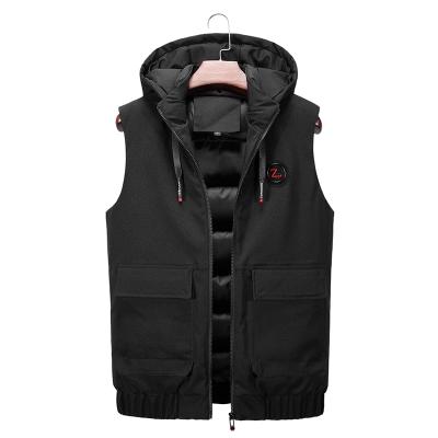 China Factory Direct Deal Men Winter Padded Vest Anti-Wrinkle Hooded Vest Stripper Vest For Outwear for sale