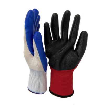 China Durable Low Price Guaranteed Quality Non-slip Wear Comfortable Breathable Gloves Work Gloves Man Rubber Palm Dipped Safety Gloves for sale