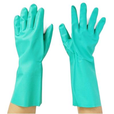 China Anti-smash Nitrile Rubber Alkali and Petroleum Resistant Latex Acid Waterproof And Corrosion Resistant Chemical Gloves for sale