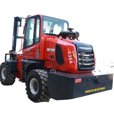 China Cross Country Hotels 3ton Four Wheel Drive Diesel Forklift for sale