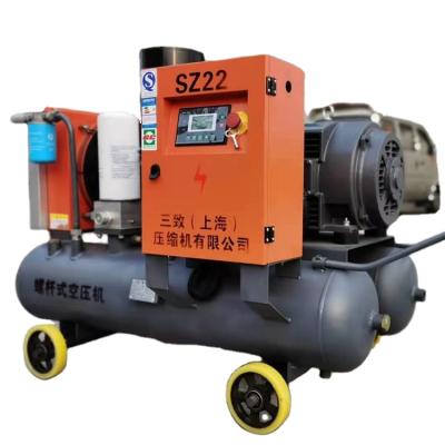 China Chinese professional industrial KZF-DYG55 double tank lubricated electric portable screw air compressor for sale