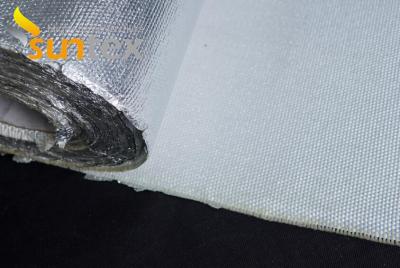 China Heat Reflective 0.4mm 550C Aluminum Coated Fiberglass Fabric Insulation for sale