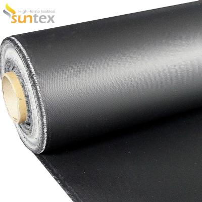 China Neoprene Rubber Black Coated Fiberglass Fabric  0.45 mm Thickness for sale