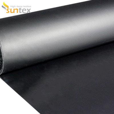 China Black Neoprene Coated Glass Cloth For Flexible Connector for sale