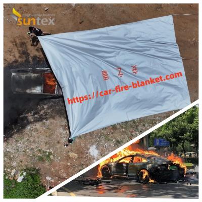 China Suntex Car Fire Blanket Pro And Fiberglass Fabric + Flame Retardant Coating On Both Sides for sale