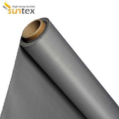 중국 0.4mm Silicone Fiberglass Fireproofing  Fabrics Used In elevator smoke curtains automated fire and smoke curtains 판매용