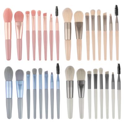 China Beauty face care makeup tools hot sale makeup travel portable vegan synthetic fiber brush 8 pcs custom logo soft mini beauty brushes makeup brush for sale