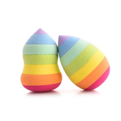 China Marshmallow Teardrop Squash Rainbow Foundation Beauty Sponge Free Makeup Blender Super Soft Cosmetic Latex Colorful Hot Liquid Puff Sponge for sale