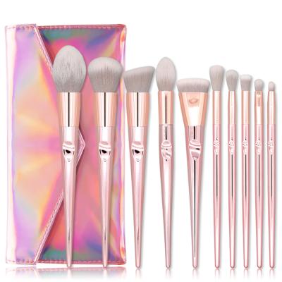 China Free sample soft wholesale private logo fashion bling cosmetic rose gold makeup custom set brush for sale