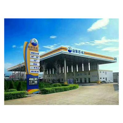 China Structural Roofing 2021 New Easy To Install Lightweight Gas Station Canopy Steel Structure Cost for sale