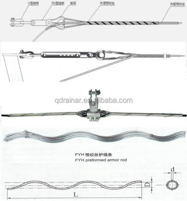 China Hot Dip Connection Preformed Dead End Handle Freformed Galvanized Armor Rod for sale