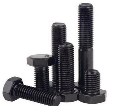 China iso9014=din931 M8-M30 construction black painted hex head bolts for sale