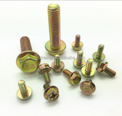 China M5-M20 MM 8.8 Zinc Yellow Copper Coated Standard GBT 5789 Hex Head Flange Bolt M5-M20 for sale