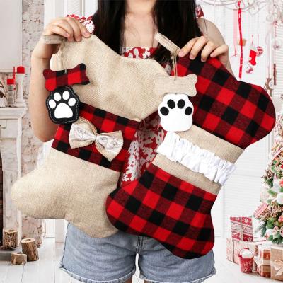 China Stocked Christmas Socks Dog Gift Dog Design Pet Store Christmas Decoration for sale