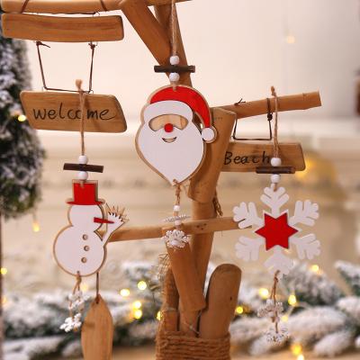 China Santa Snowman Snowflake Christmas Tree Wooden Christmas Ornament Christmas Tree Hanging Pendant Decorations For Home Party New Year for sale