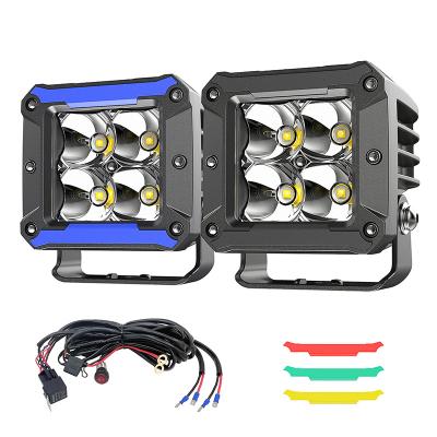 China Pickup Super Bright Driving Spot Flood Beam 3 Inch 20W Square Atv Utv Off-Road Truck Car Led Work Light for sale