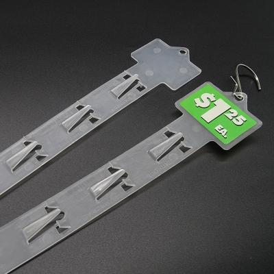 China Wholesale Price ABS Supermarket / Retail Store PP Plastic Hang Display Clip Strips With 18 Clips Hook for sale