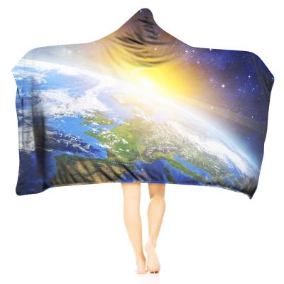 China custom adult children anti-pilling cheap wearable hoodie cover Anti-wrinkle scratching wearable warm throw hooded blankets for sale