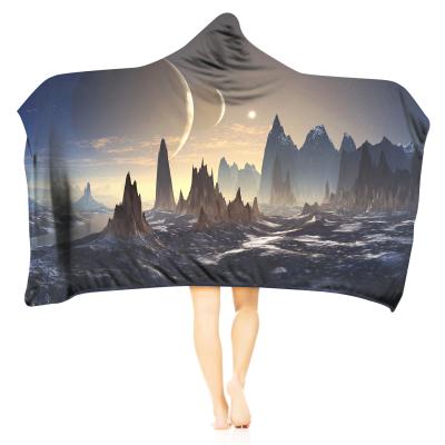 China Anti-wrinkle factory supplier customization wearable thick fleece full hoodie printing hot blanket for sale for sale