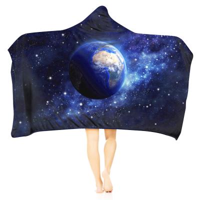 China Wearable Skin Friendly Plus Size Customized Logo Winter Fleece Adults Hooded Beach Towel Blankets for sale