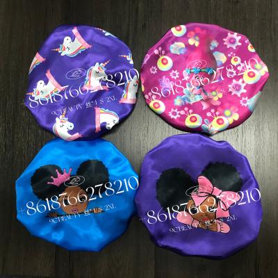 China The Latest Wholesale Custom Double Layer Cartoon Characters Moana World of Karmas Children's Silk Hoods for sale