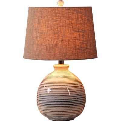 China Modern simple ceramic American hotel hotel retro bedroom lamp decorative lamp table lamp for sale