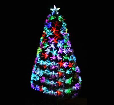 China 4ft LED PVC Christmas Tree Flashing Fiber Optic Artificial Tree With LED Light Decoration Lamp for sale