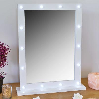 China 14 LED Light Battery S Witches Hollywood Lighted Vanity Mirror With LED Lights Makeup Mirror for sale