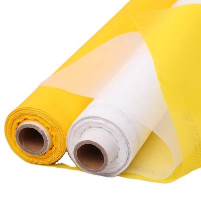 China High Tensile Low Elongation 64T / 165 White Yellow Silk Mesh Silk Screen Printing Mesh Fabric for sale