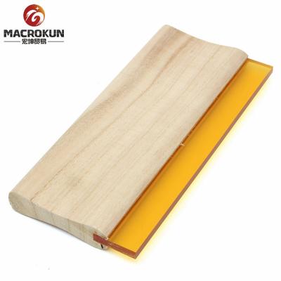 China Anti-solvent Resistance Silk Screen Printing Wood Handle Squeegee Blade Rubber for sale