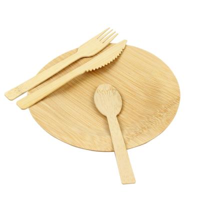 China Wholesale Custom Disposable Bamboo Cutlery Kitchen LOGO Spoon Knife Minimalist Disposable Bamboo Cutlery S for sale