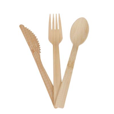 China Bamboo Fork Biodegradable Bulk Bamboo Knives Spoon Disposable Cutlery for sale