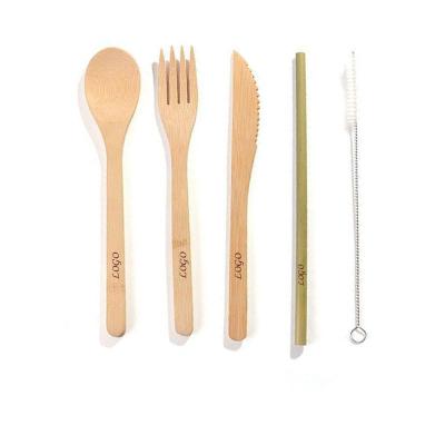 China Minimalist Disposable Bamboo Fork Spoon Knife Cutlery Set for sale