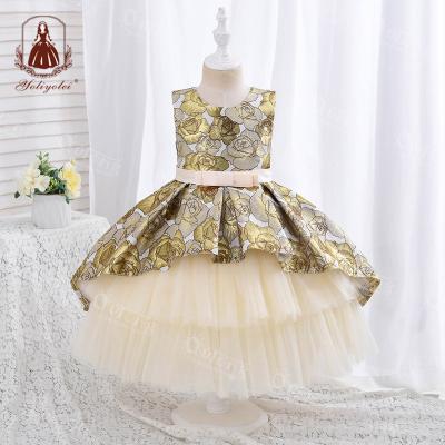 China Fluffy Girls Toddler Girls Dress Outong Breathable Top Birthday Suppliers Vestidos Para Festa 5 Years Old Dress for sale