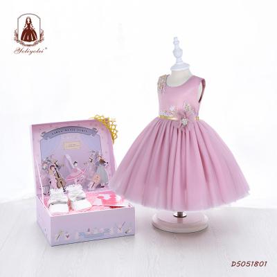 China Yoliyolei Breathable 2-5 Years Old Kids Dress Toddler Girl Birthday Dress Wholesale Tulle Formal Bridesmaid Sequin Dress With Gift Box for sale